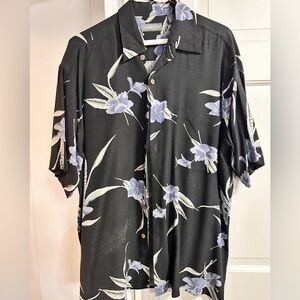 Van Heusen Med. 100% washable silk floral shirt.